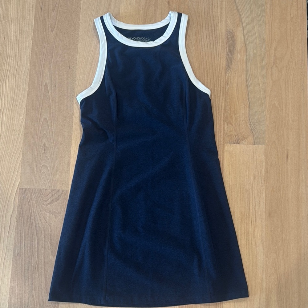 Beyond Yoga Navy and White Dress